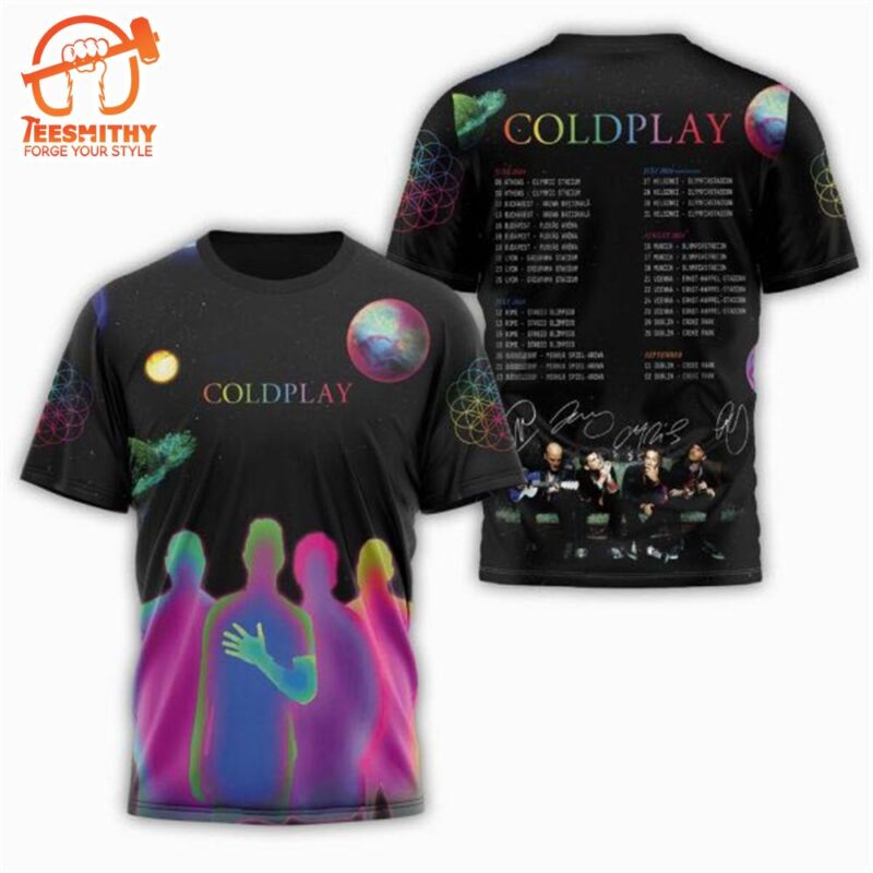 Coldplay 2024 Tour Signature 3D T-Shirt