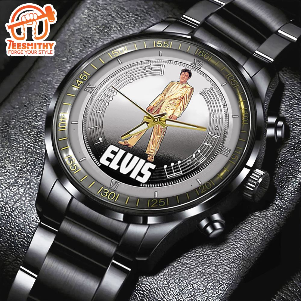 Elvis Presley Black Stainless Steel Watch Tour Music Watch