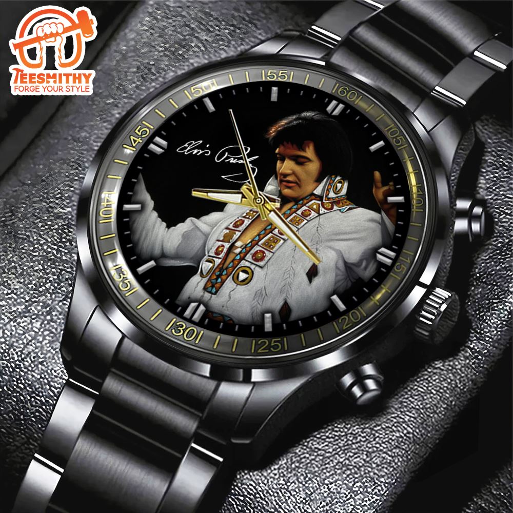 Elvis Presley Tour 2024 Black Stainless Steel Watch Custom Watch