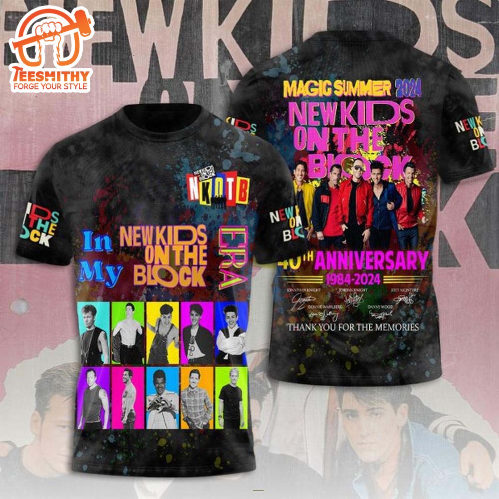 In My New Kids On The Block 40th Anniversary 1984-2024 Thank You For The Memories 3D T-Shirt