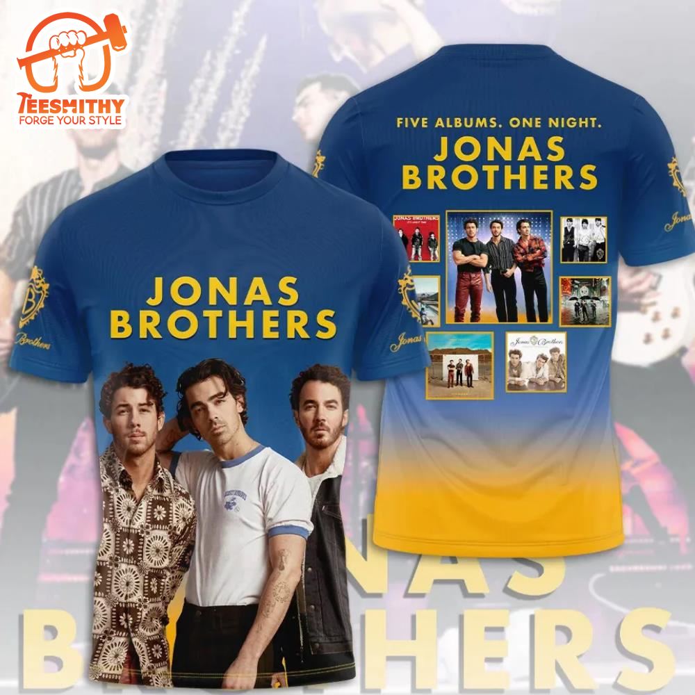 Jonas Brothers Five Albums One Night The Tour 2024 3D T-shirt