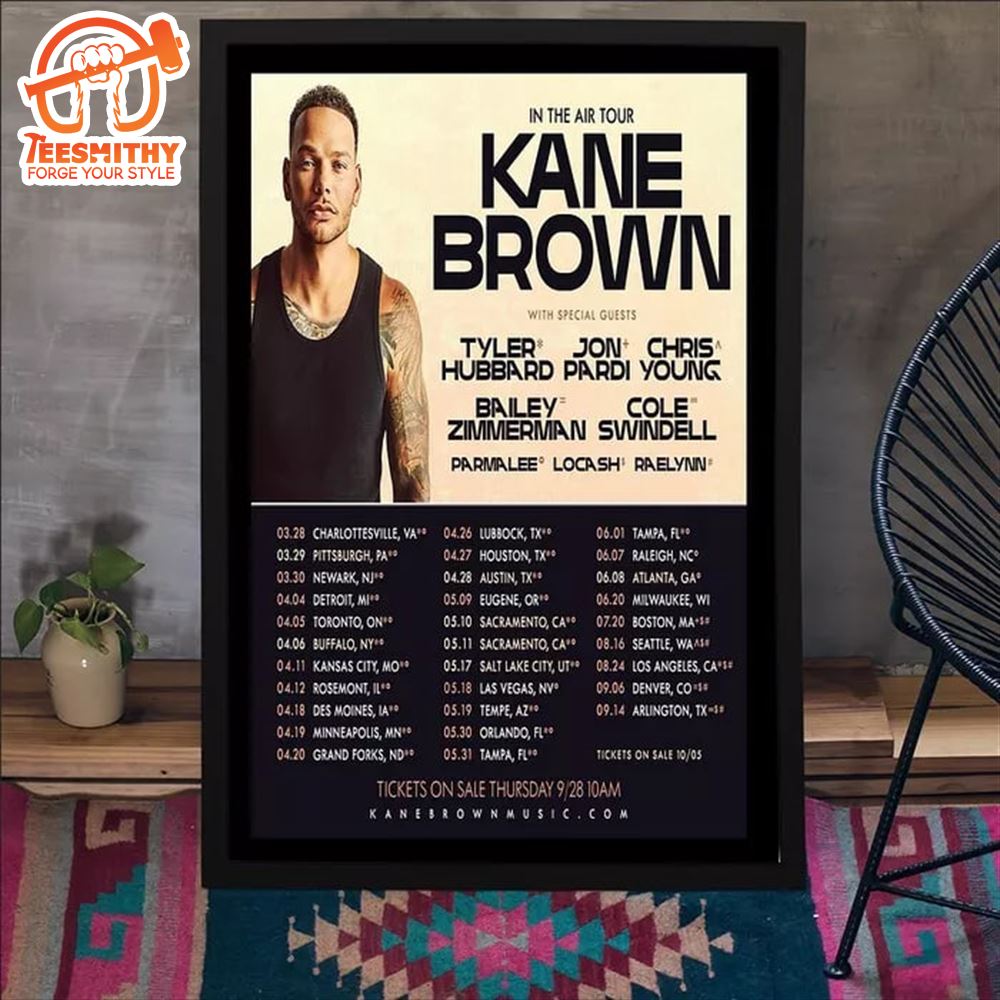 Kane Brown Tour 2024 Poster Unframed Home Decor Wall Canvas