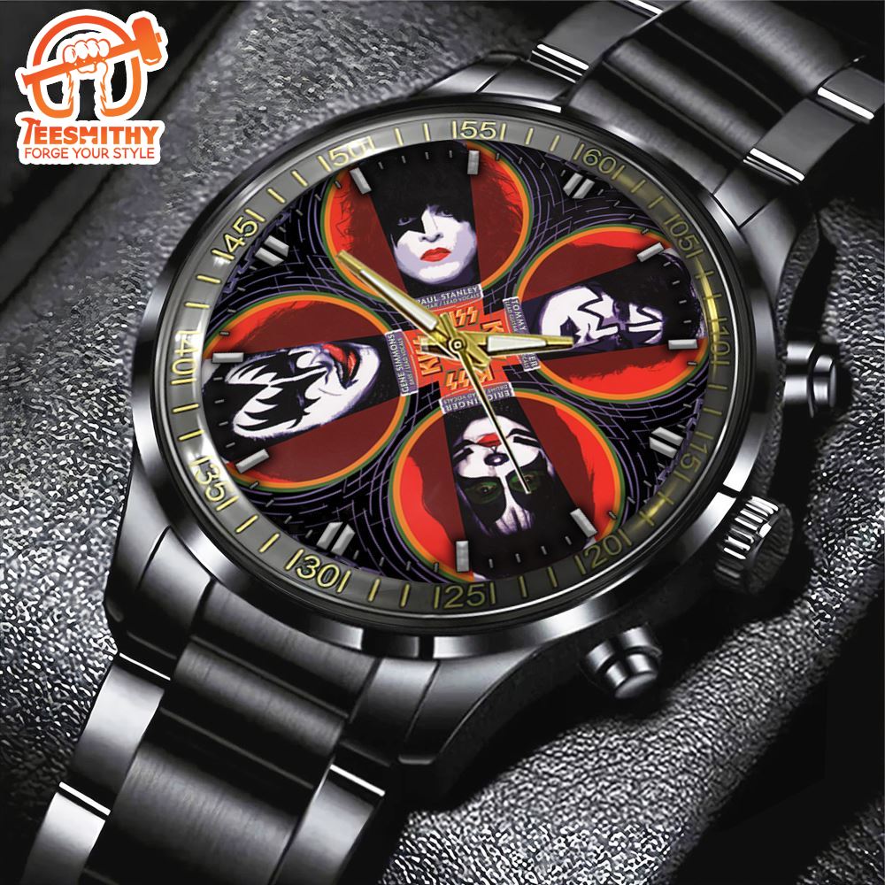 Kiss Band Tour 2024 Black Stainless Steel Watch Custom Watch