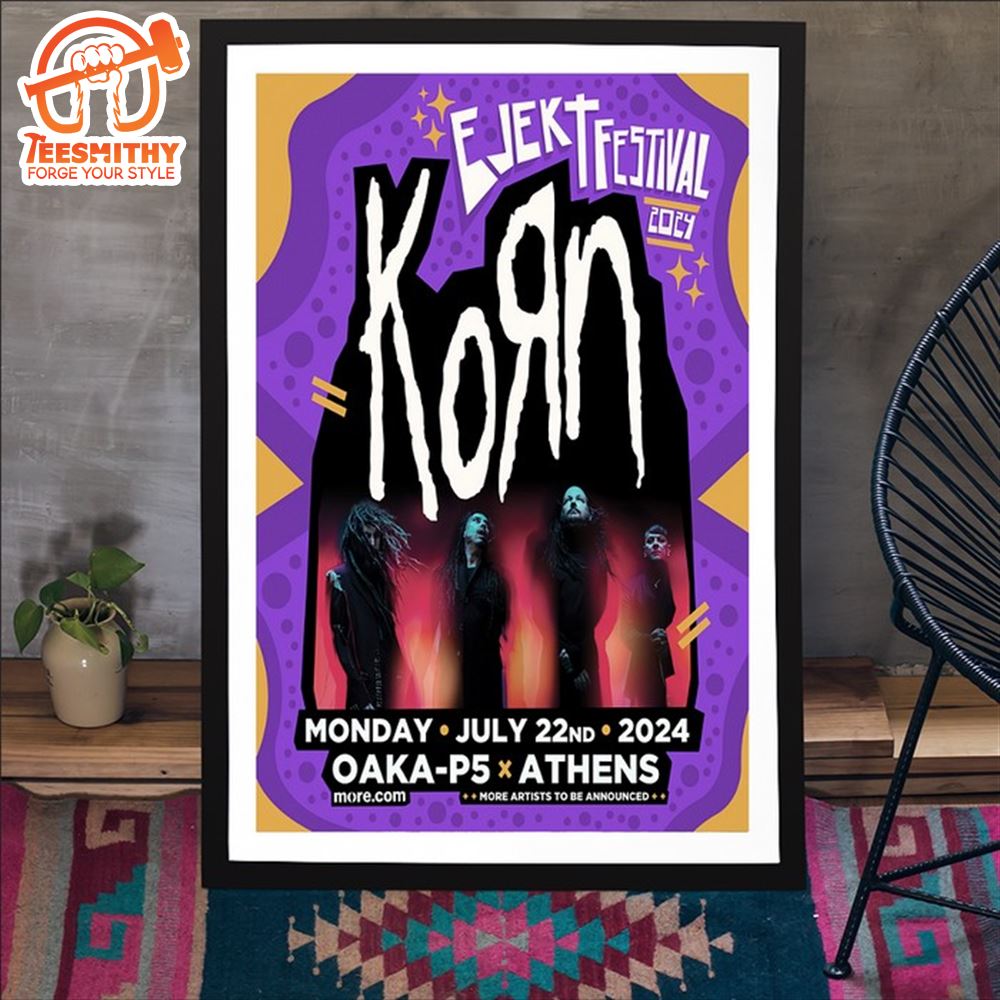 Korn EJEKT Festival Show Jul 2024 Athens, Greece Poster Canvas