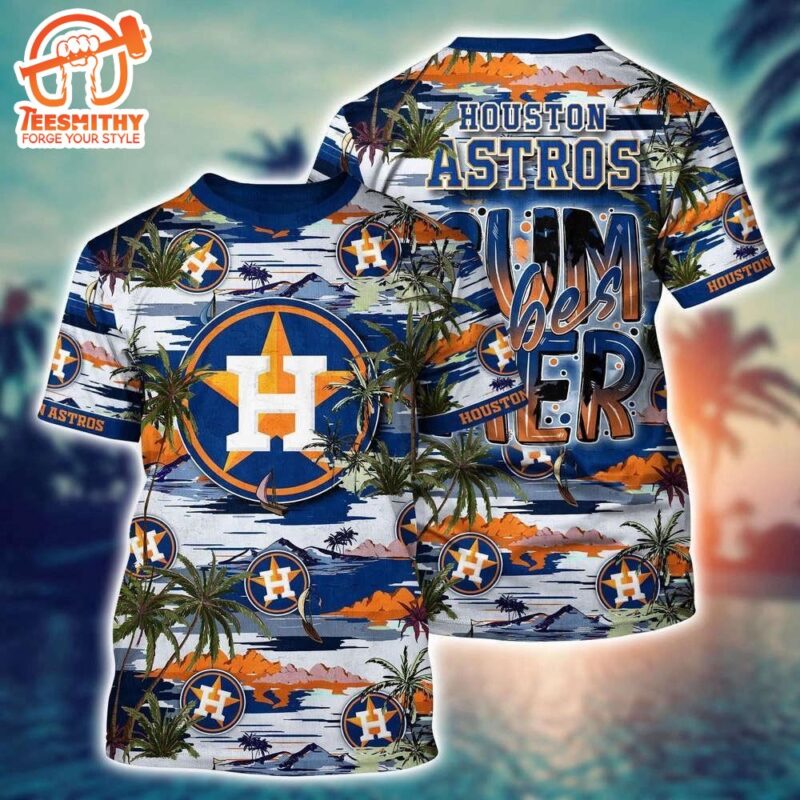 MLB Houston Astros Tropical Trends For Fans Sports 2024 3D T-Shirt