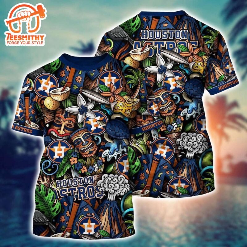 MLB Houston Astros Tropical Trends For Fans Sports  3D T-Shirt
