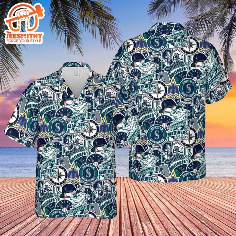 Mariners Sunset Coconut Tree Seattle Mariners Gift Hawaiian Shirt For Fans