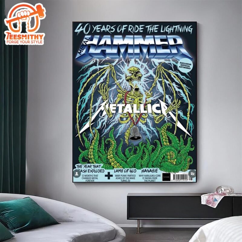Metallica Celebrate 40 Years Of Ride The Lightning Album New Poster Canvas
