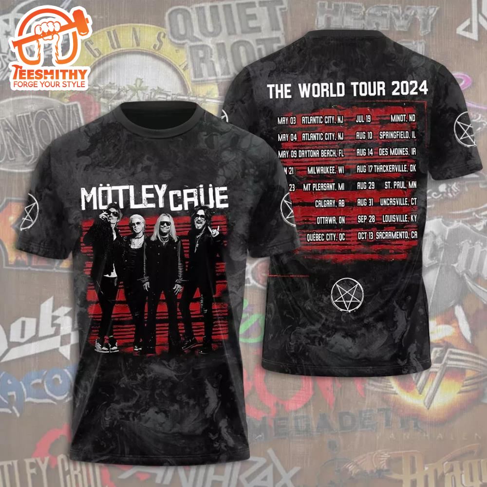 Motley Crue Rock Band World Tour 2024 T-Shirt