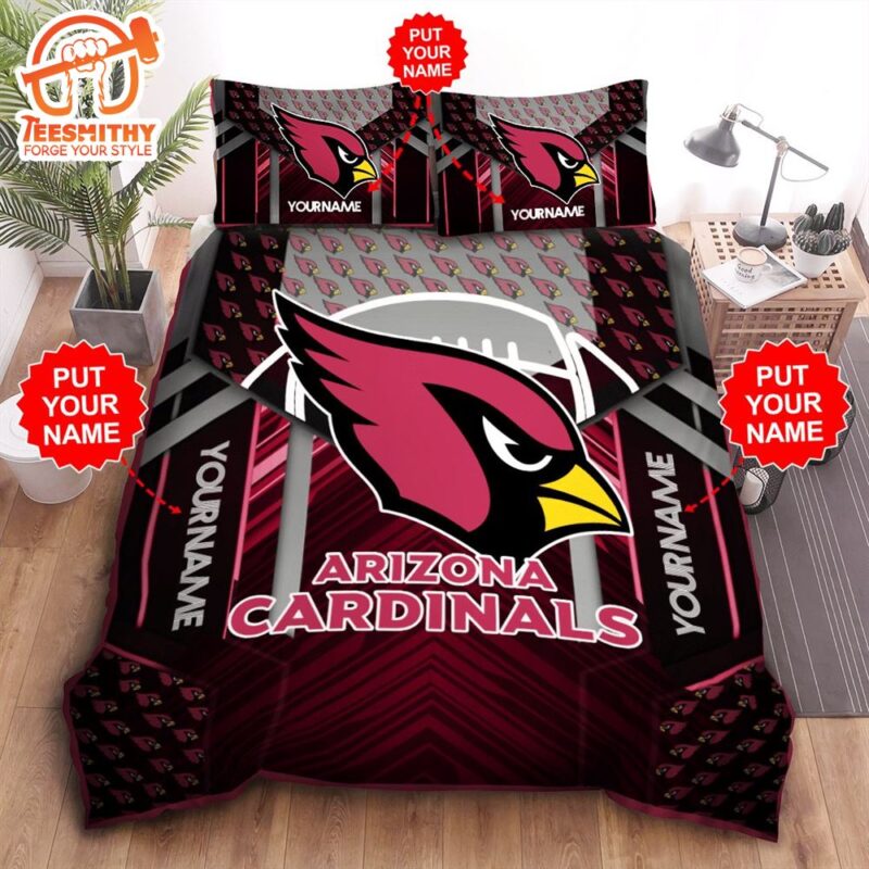 NFL Arizona Cardinals Custom Name Black Red Bedding Set
