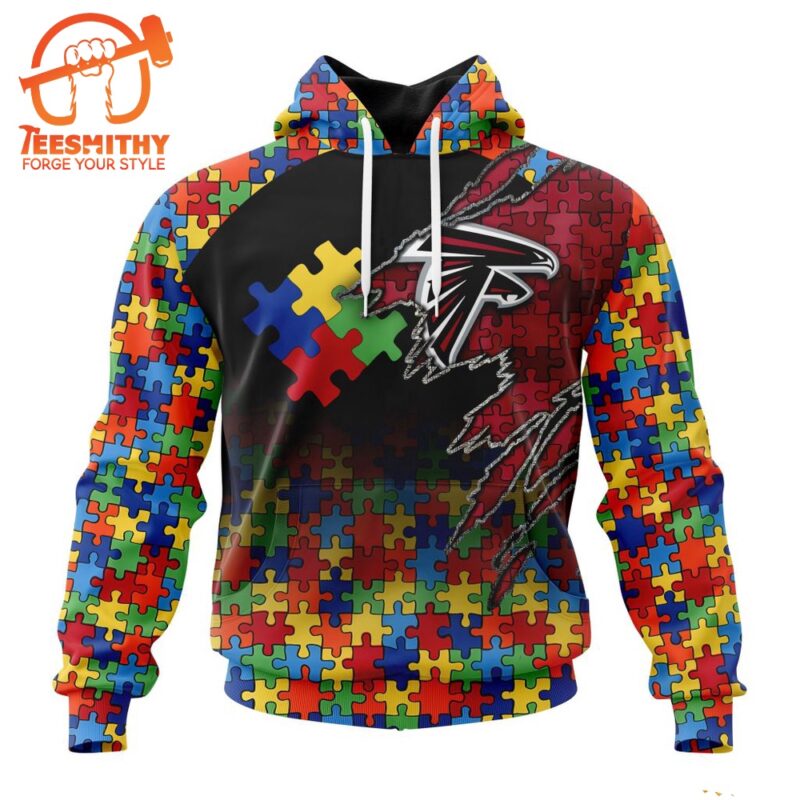 NFL Atlanta Falcons Autism Awareness Design Custom Hoodie