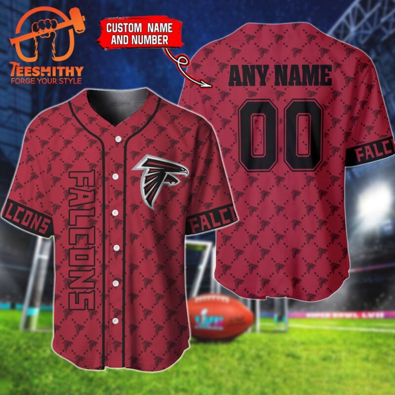 NFL Atlanta Falcons Hologram Custom Baseball Jersey Shirt