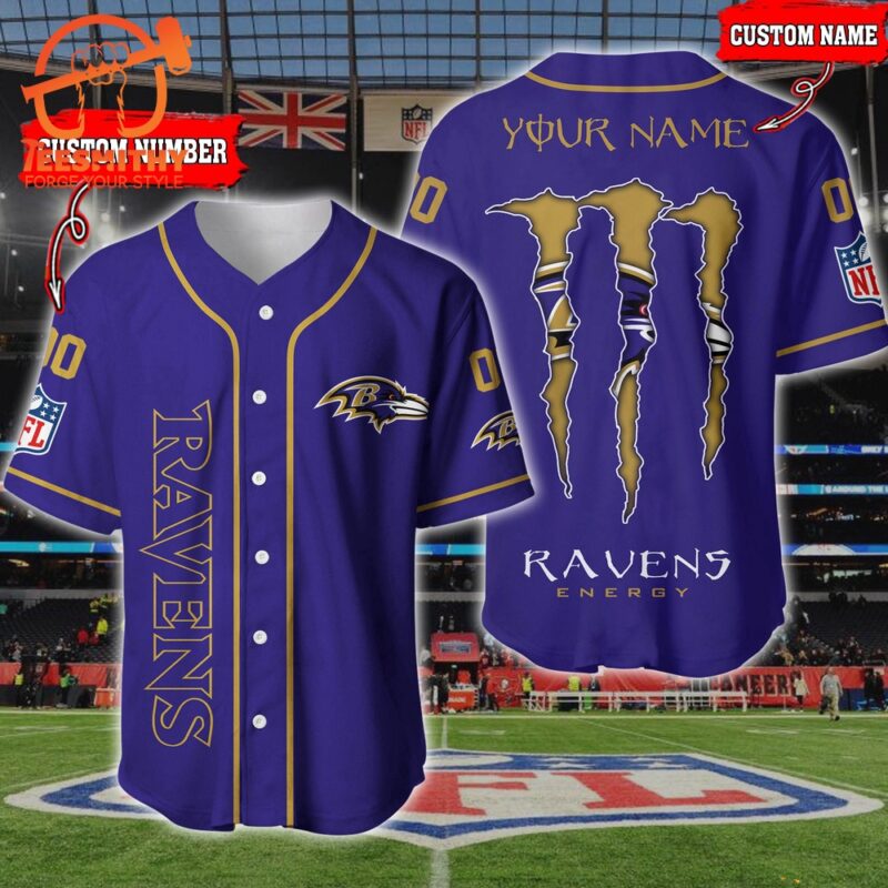 NFL Baltimore Ravens Custom Baseball Jersey Shirt