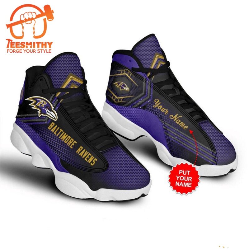 NFL Baltimore Ravens Custom Name Air Jordan 13 Shoes, JD13 Sport Shoes