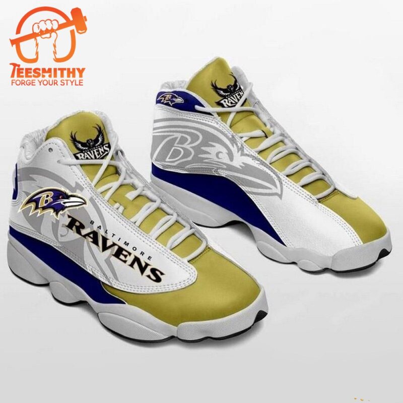 NFL Baltimore Ravens Football Logo Team Air Jordan 13 Shoes