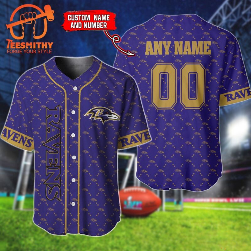 NFL Baltimore Ravens Hologram Custom Baseball Jersey Shirt