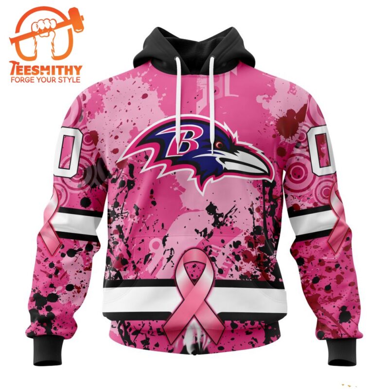 NFL Baltimore Ravens I Pink I Can In October We Wear Pink Breast Cancer Hoodie