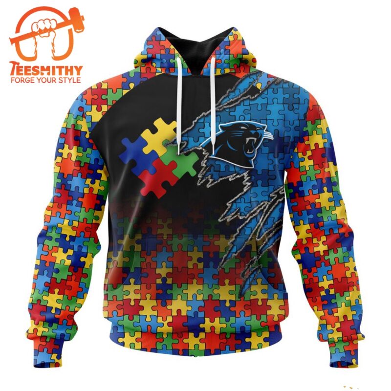 NFL Carolina Panthers Autism Awareness Design Custom Hoodie