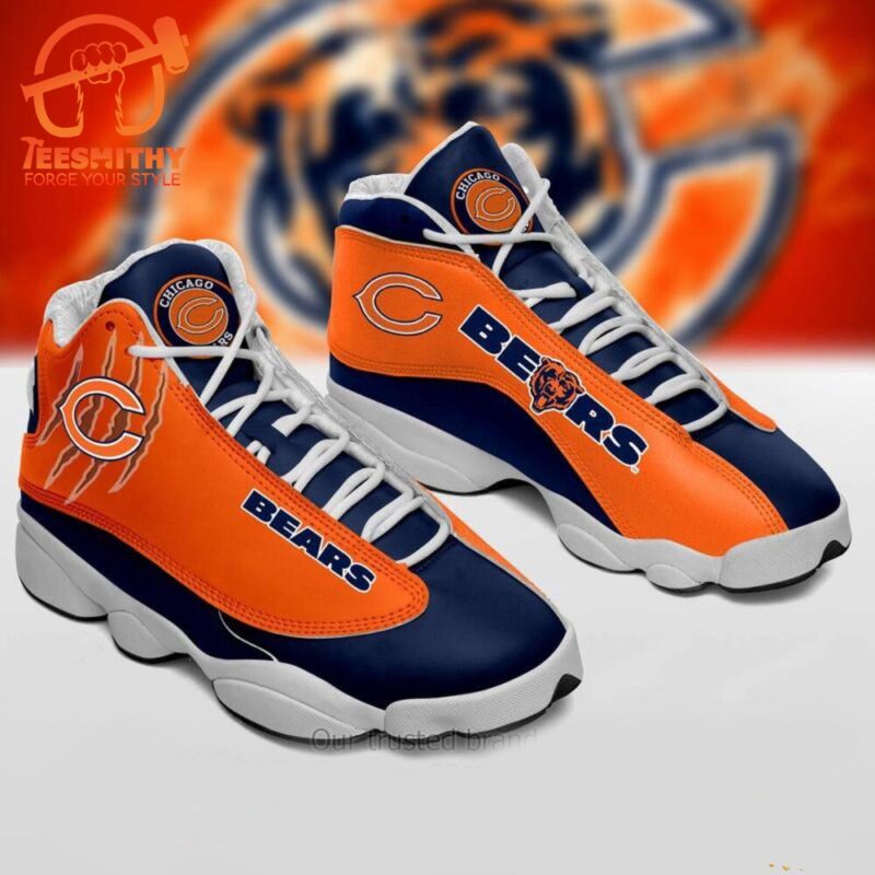 NFL Chicago Bears Football Blue Orange Air Jordan 13 Shoes