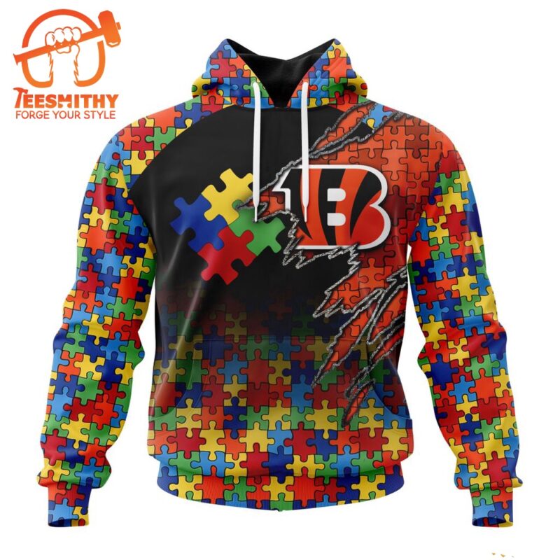 NFL Cincinnati Bengals Autism Awareness Design Custom Hoodie