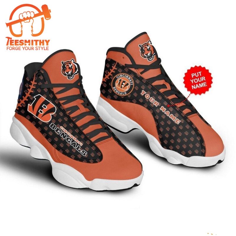 NFL Cincinnati Bengals Custom Name Air Jordan 13 Shoes, JD13 Sporty Shoes