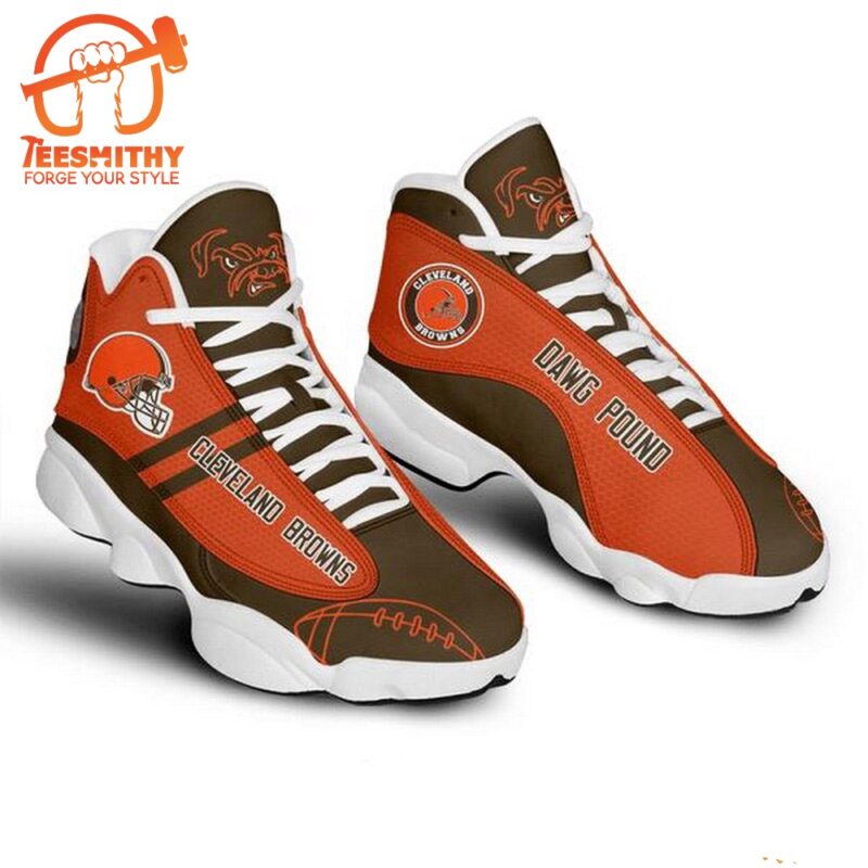 NFL Cleveland Browns Football Air Jordan 13 Shoes 3
