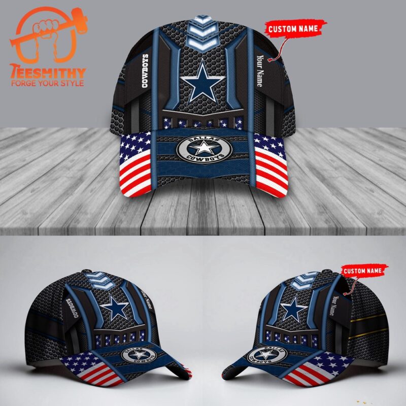 NFL Dallas Cowboys America Flag Football Custom Baseball Cap