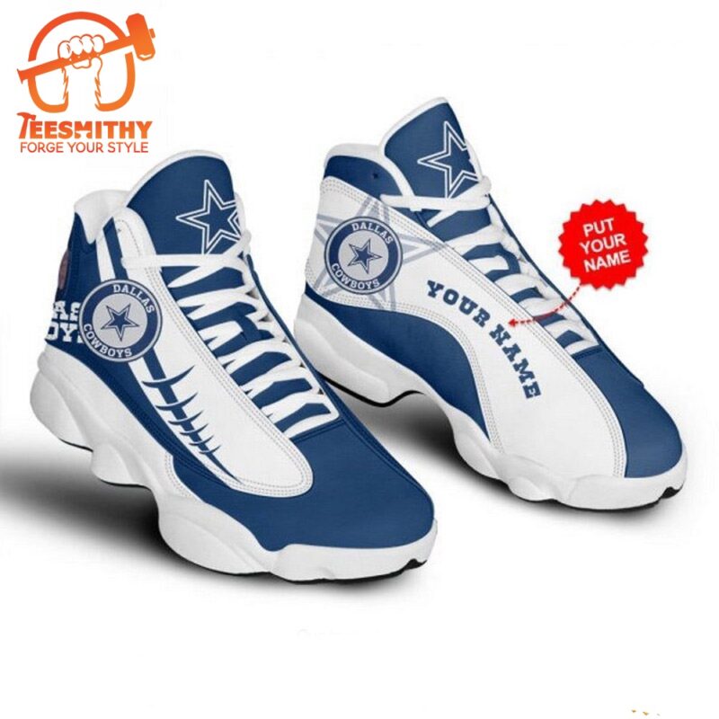 NFL Dallas Cowboys Football Custom Name Air Jordan 13 Shoes, JD13 Sport Shoes