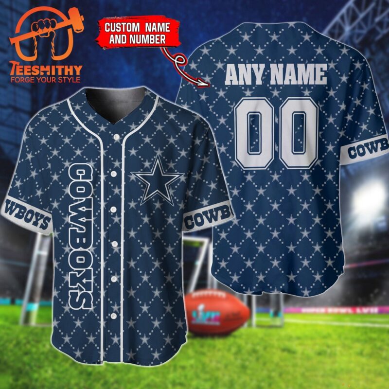 NFL Dallas Cowboys Hologram Custom Baseball Jersey Shirt
