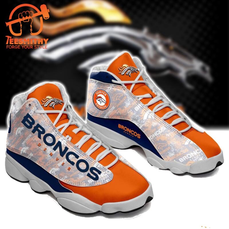 NFL Denver Broncos Blue Orange Air Jordan 13 Sneaker Shoes
