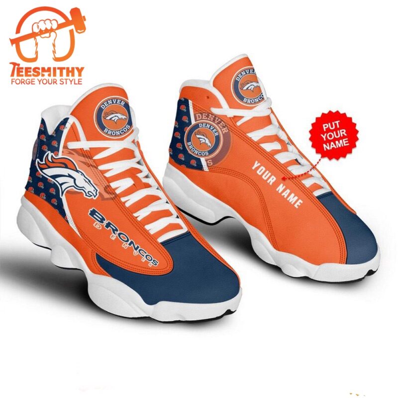 NFL Denver Broncos Custom Name Air Jordan 13 Shoes, JD13 Sport Shoes