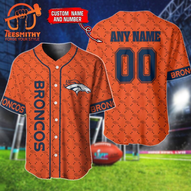 NFL Denver Broncos Hologram Custom Baseball Jersey Shirt