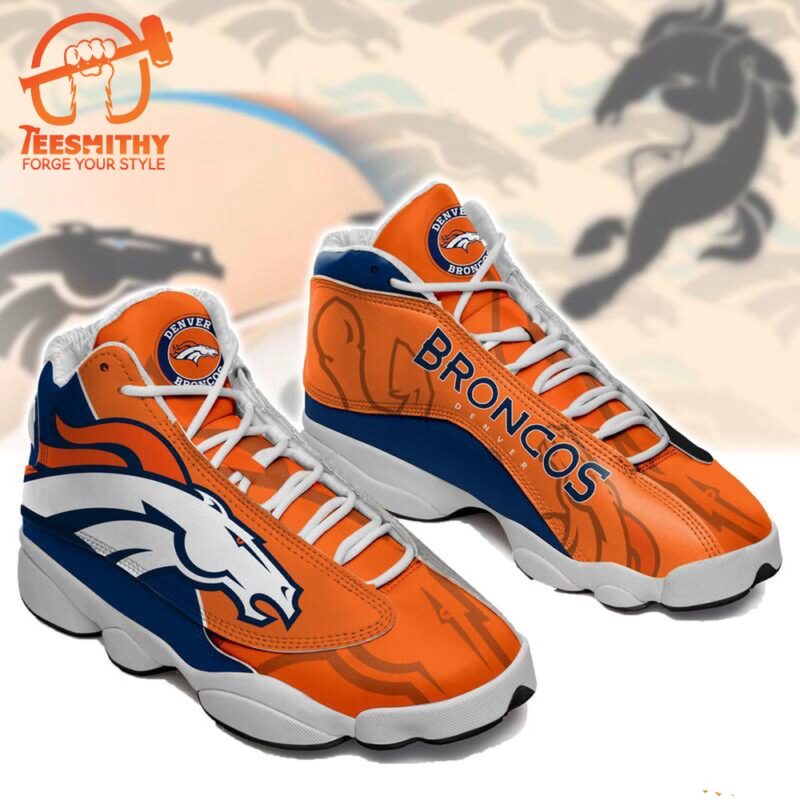 NFL Denver Broncos Orange Air Jordan 13 Sneaker Shoes