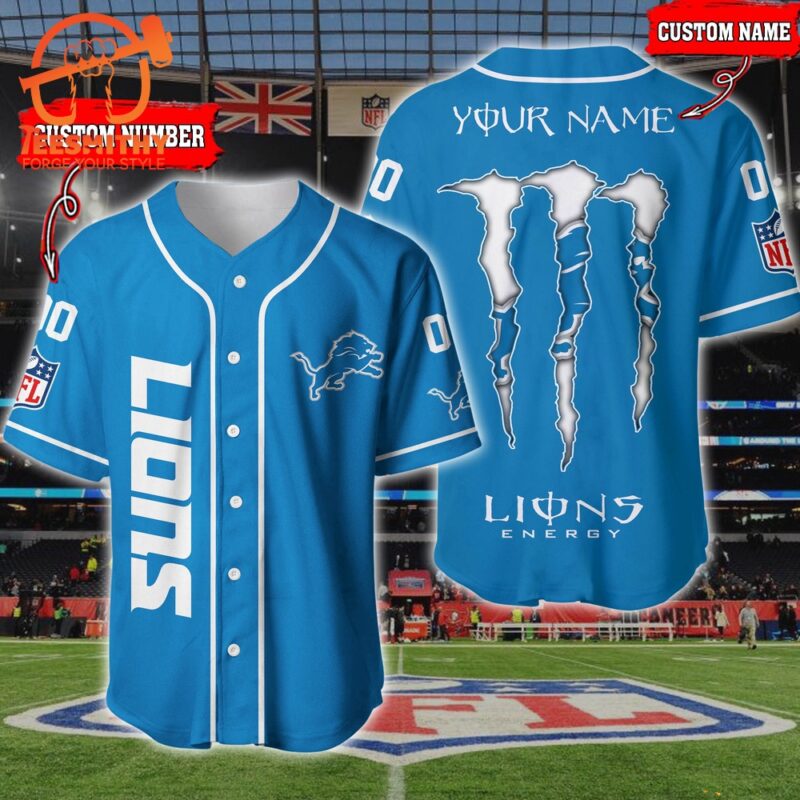 NFL Detroit Lions Custom Baseball Jersey Shirt