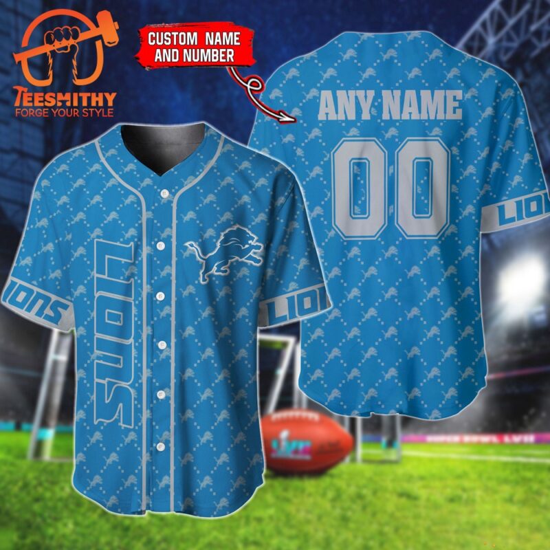 NFL Detroit Lions Hologram Custom Baseball Jersey Shirt