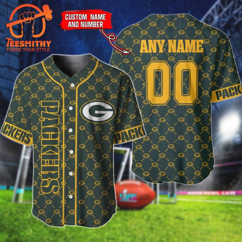 NFL Green Bay Packers Hologram Custom Baseball Jersey Shirt