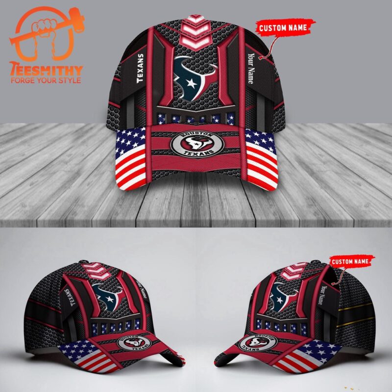 NFL Houston Texans America Flag Football Custom Baseball Cap