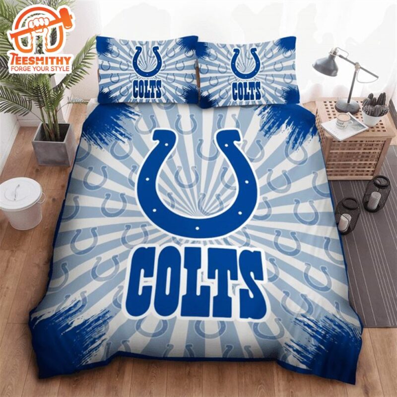 NFL Indianapolis Colts Blue White Bedding Set