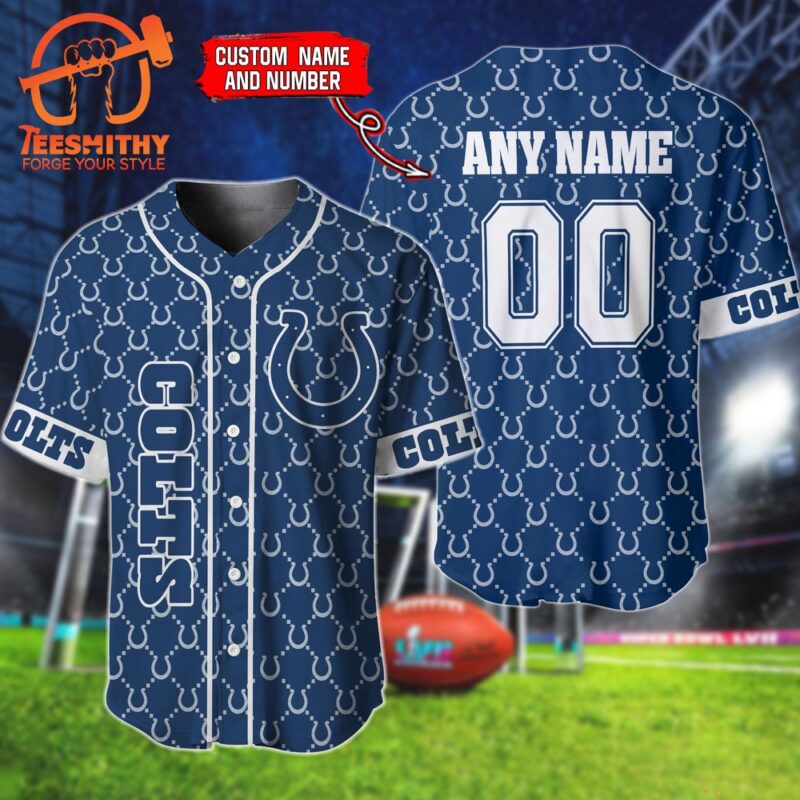 NFL Indianapolis Colts Hologram Custom Baseball Jersey Shirt