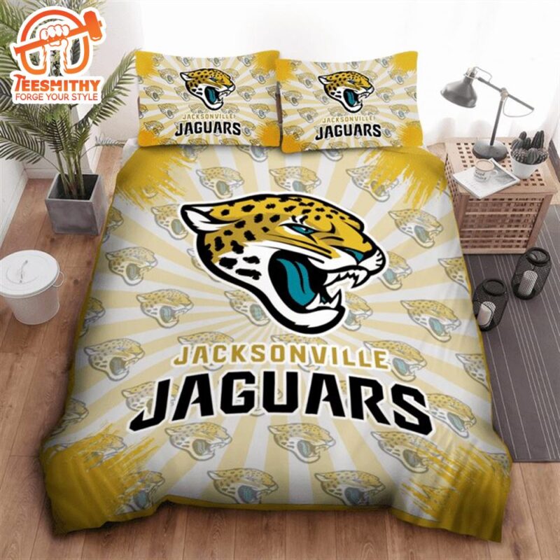 NFL Jacksonville Jaguars Light Gold Bedding Set