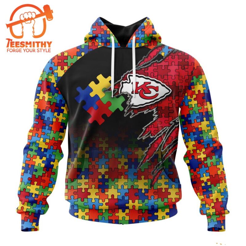 NFL Kansas City Chiefs Autism Awareness Design Custom Hoodie