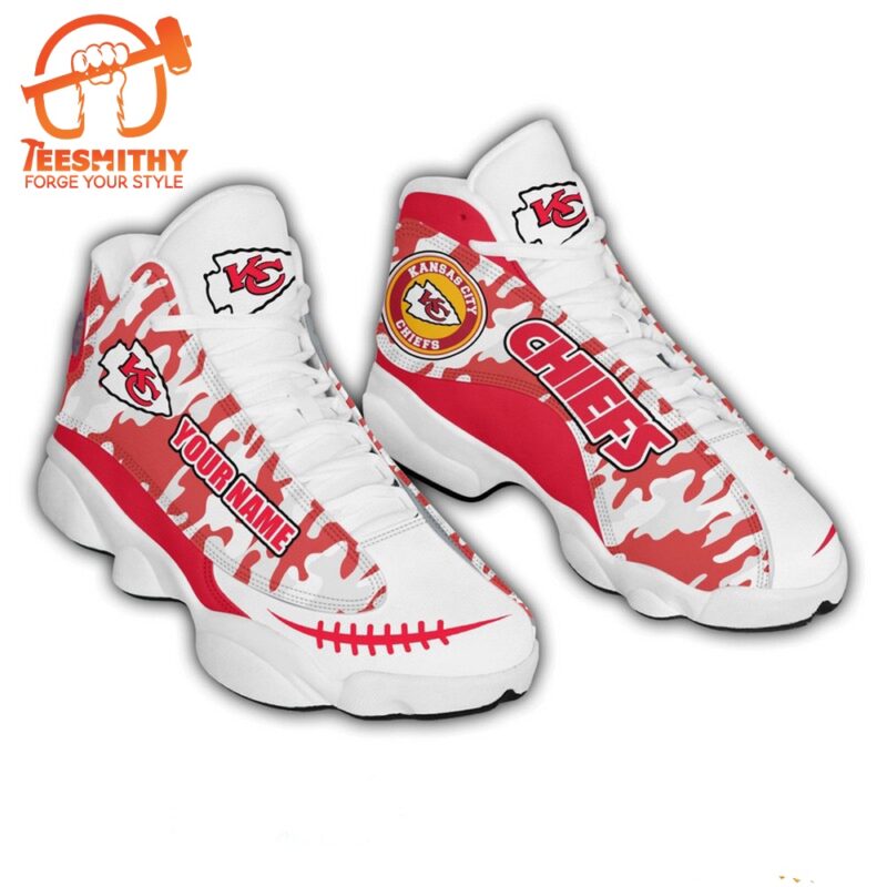 NFL Kansas City Chiefs Camo Red Air Jordan 13 Shoes