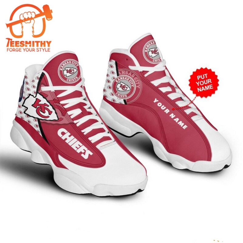 NFL Kansas City Chiefs Custom Name Air Jordan 13 Shoes, JD13 Sporty Shoes