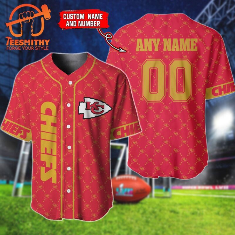 NFL Kansas City Chiefs Hologram Custom Baseball Jersey Shirt