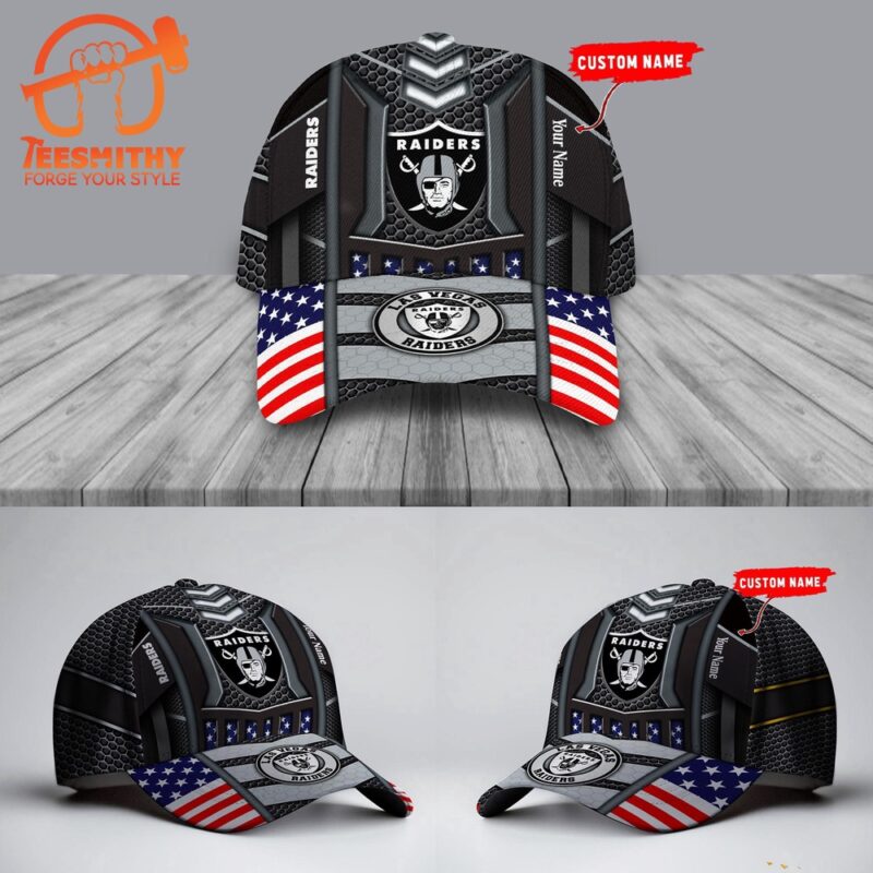 NFL Las Vegas Raiders America Flag Football Custom Baseball Cap