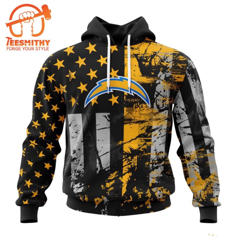 NFL Los Angeles Chargers Special Classic Grunge American Flag Hoodie