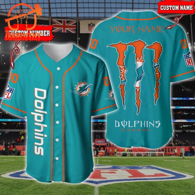 NFL Miami Dolphins Custom Baseball Jersey Shirt
