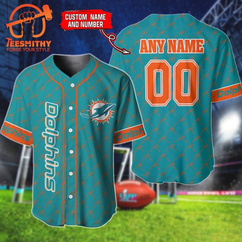 NFL Miami Dolphins Hologram Custom Baseball Jersey Shirt