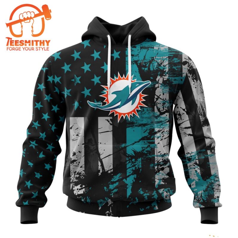 NFL Miami Dolphins Special Classic Grunge American Flag Hoodie