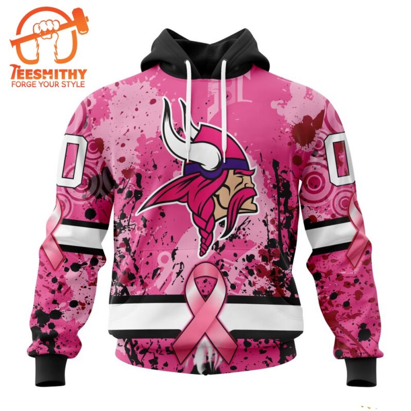 NFL Minnesota Vikings I Pink I Can In October We Wear Pink Breast Cancer Hoodie